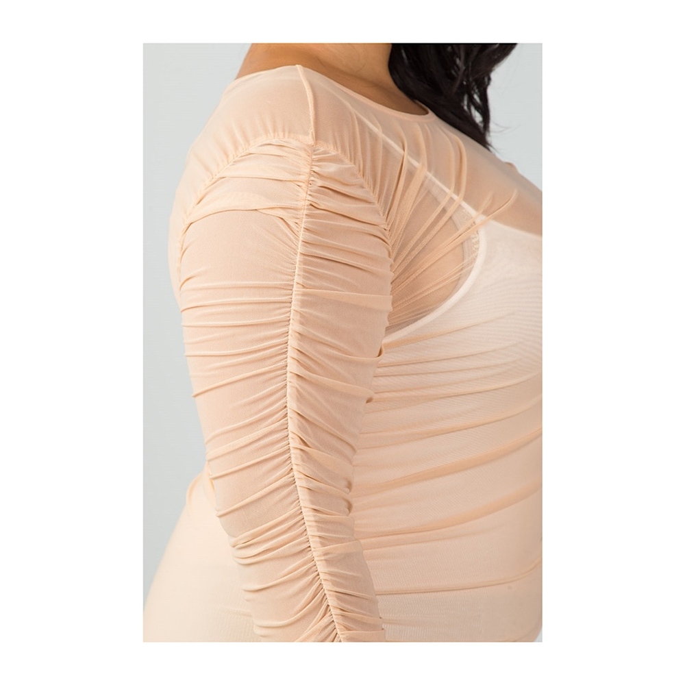 Sheer Mesh Ruched Mini Dress - Picture 5 of 5